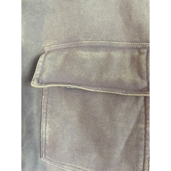 Urban Daisy Lavender Mineral Wash Half Snap Collared Oversized PTP 27.5” Cotton - Picture 4 of 8